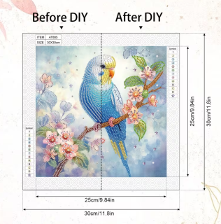 Preview: Diamond Painting Wellensittich